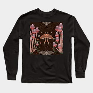 Lunar Moth Mushroom Long Sleeve T-Shirt